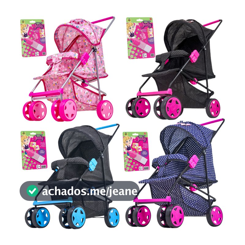 Carrinho De Boneca Milano Infantil Grande Rosa P/ Bebê Reborn + Mamadeira - Brinquedos Para Menina