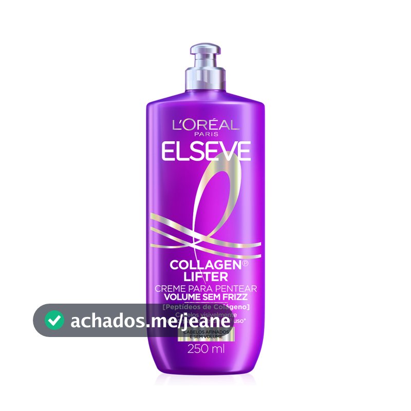 Creme para Pentear Volume sem Frizz L'Oréal Paris Collagen® Lifter 250ML