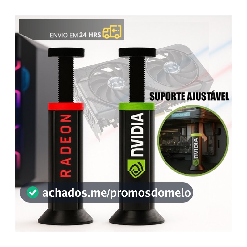 Suporte para Placa de Vídeo GPU Ajustável Nvidia e Radeon Universal