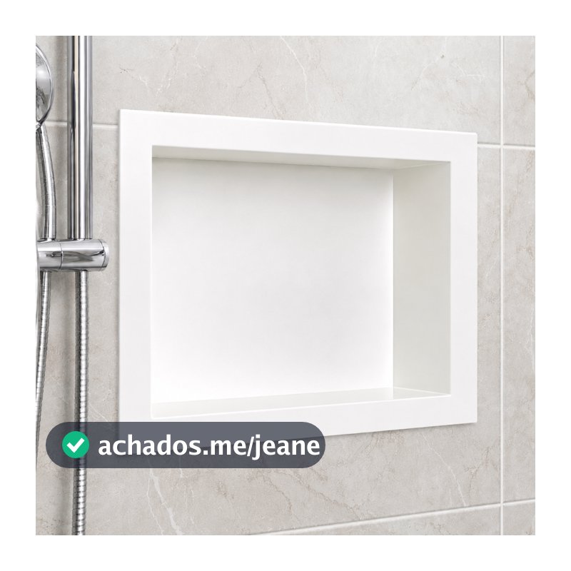 Nicho Decorativo para Banheiro PVC Embutido 40cm Organizador Box Promo Relampago
