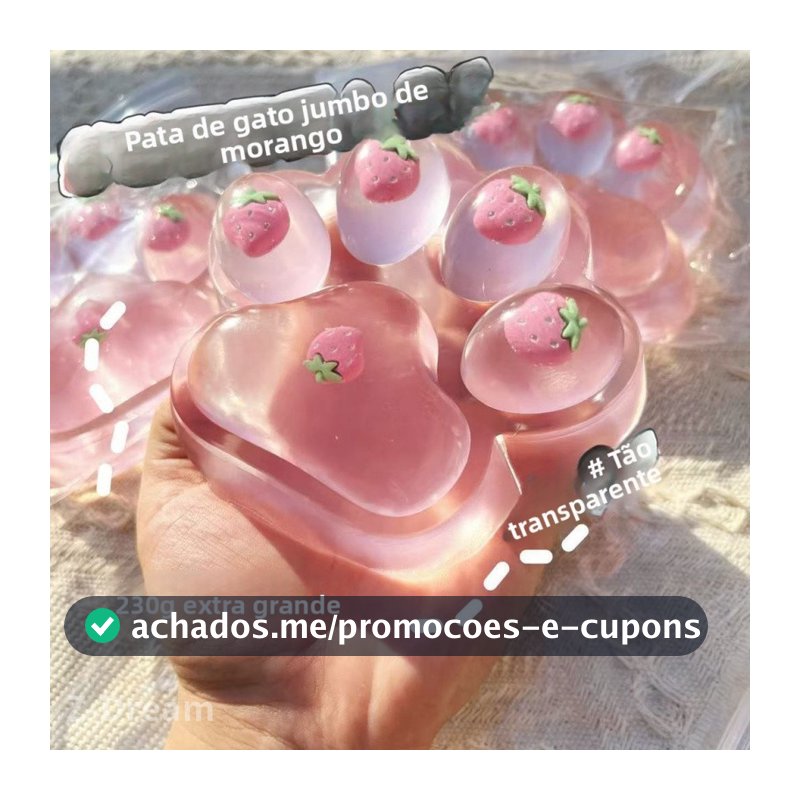Brinquedo Anti-Stress Squishy morango gato garra grande Mac gato garra Recuperação Lenta