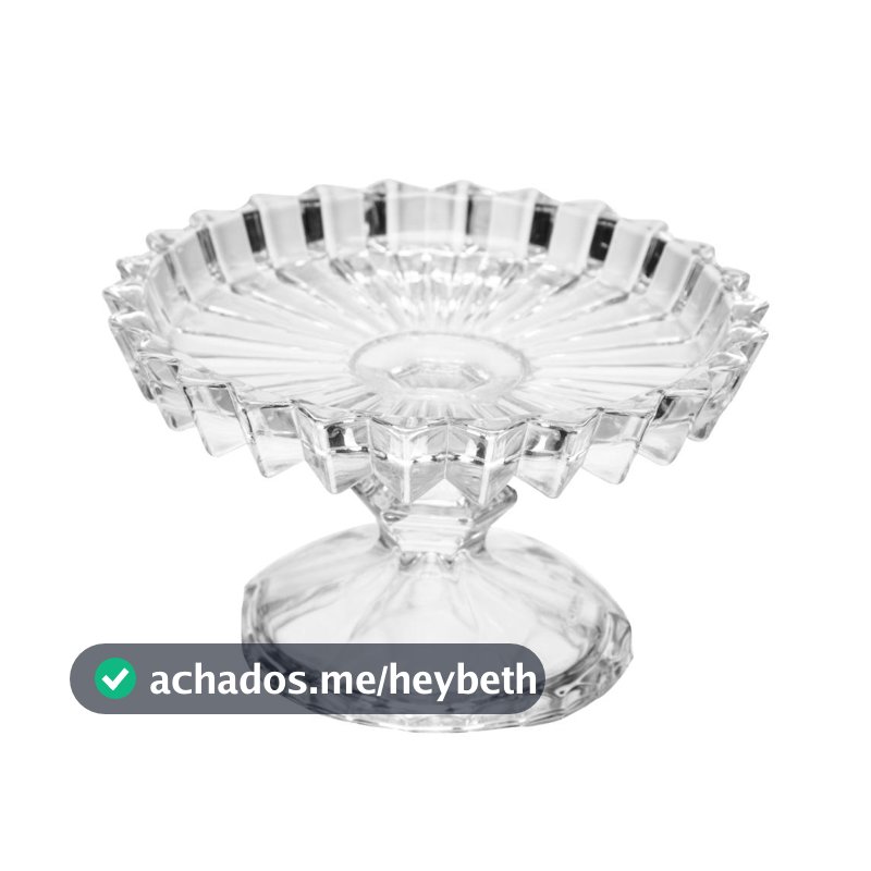 Prato com Pé para Doce Cristal Geneva 14cm Luxo Wolff Prato para Sobremesa Doces Bolo Mesa Posta Decoração Qualidade Uso