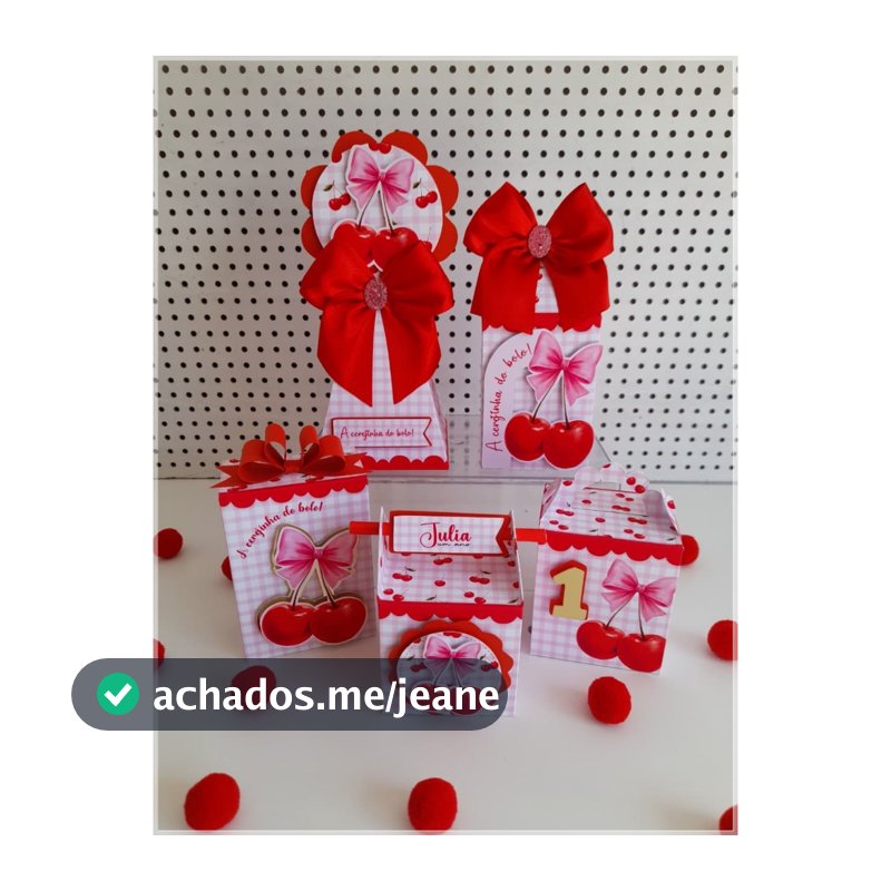 Kit de Caixas Cereja/ cerejinha personalizadas/ lembrancinha  de festa/ aniversário/ kit festa