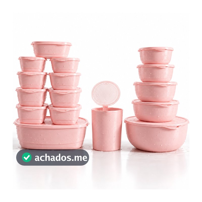 Kit Cozinha 15 Potes Herméticos + Jarra | Organizadores Plásticos BPA Free Resistente