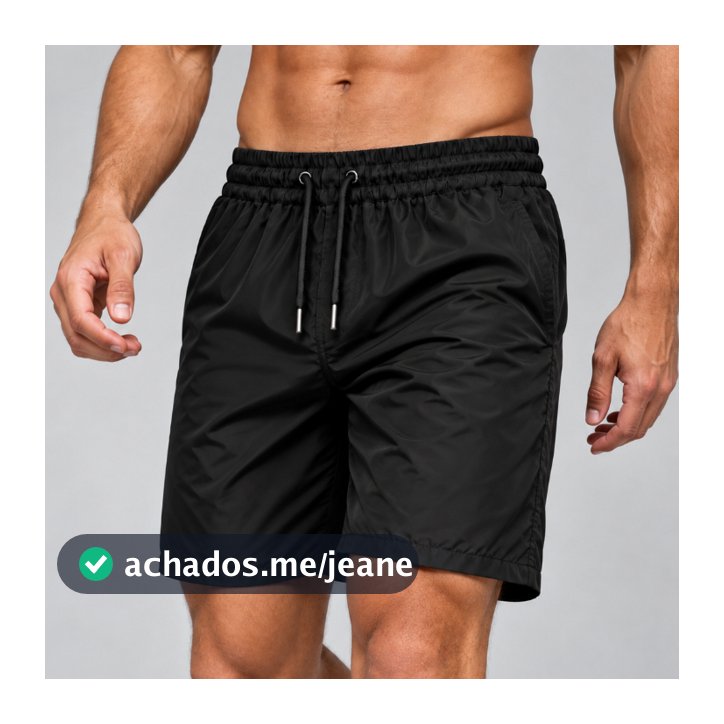 Short Mauricinho Elastano Liso Praia Piscina Academia Casual Dia a Dia Treino Bolsos Tela Anti-areia