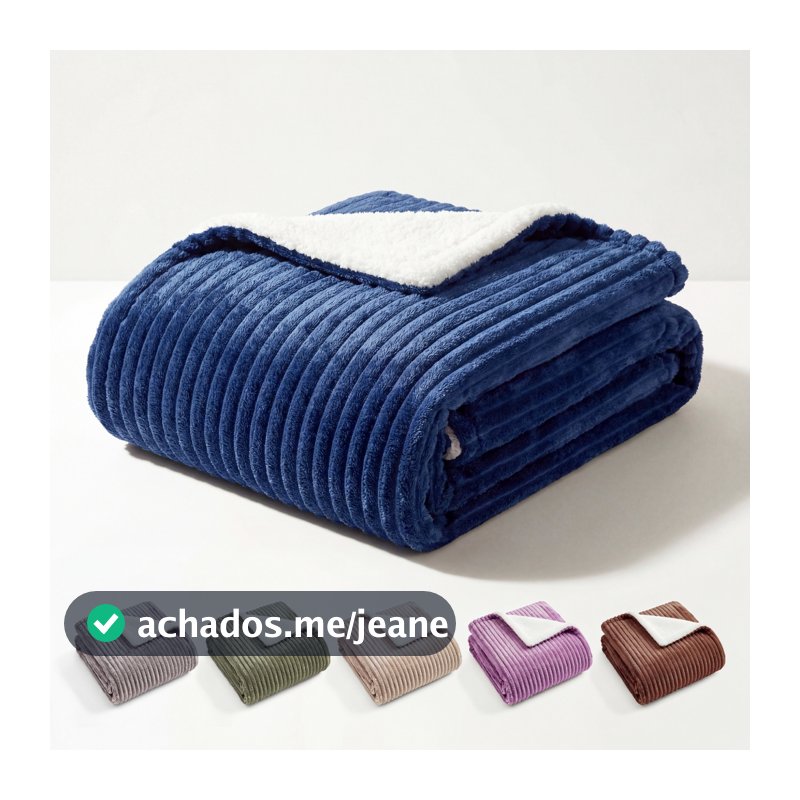 Cobertor Sherpa Casal 2,20x1,80 Grossa Manta Quentinha Coberta Queen