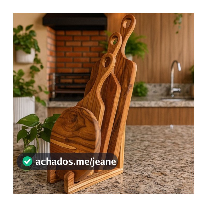 Kit Tábuas de Corte + Suporte para Cozinha Elegante