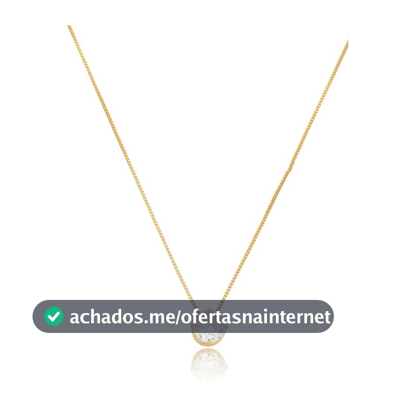 Colar Ponto de Luz Feminino Banhado a Ouro 18K com Zircônia Hipoalergênico Delicado Semijoia