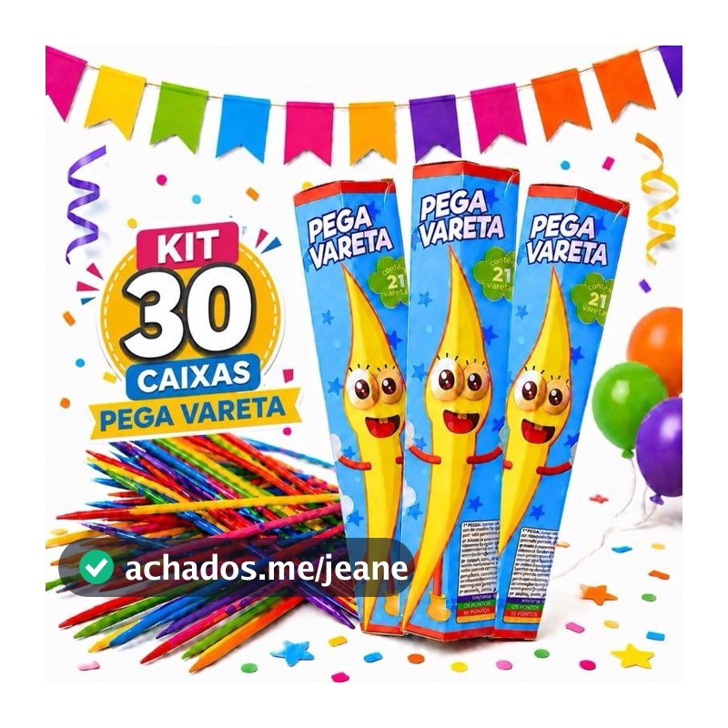 Kit  30/25/20/10 Jogo Pega Vareta Festa Lembrancinha Brinde aniversário