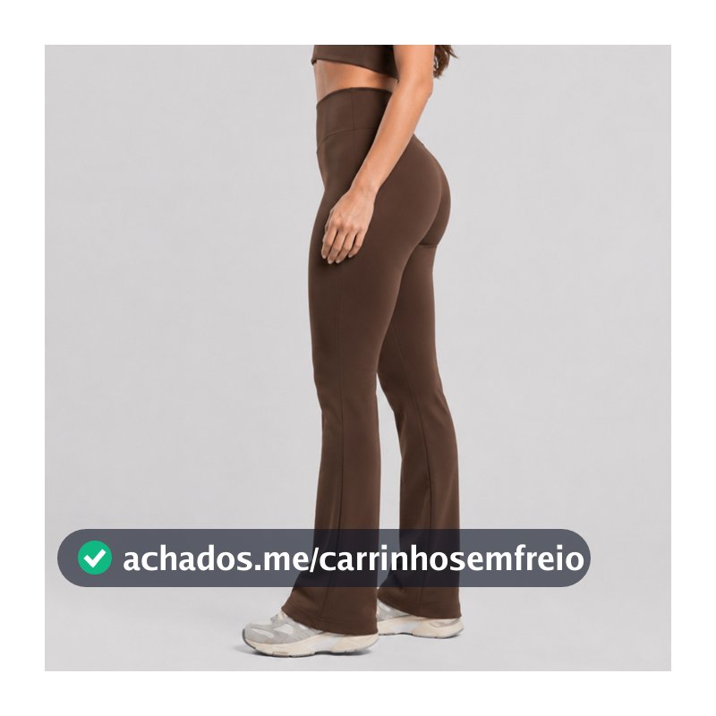 Calça Bailarina Legging Flare Reta Feminina Cintura Alta Sem Transparência Academia Fitness