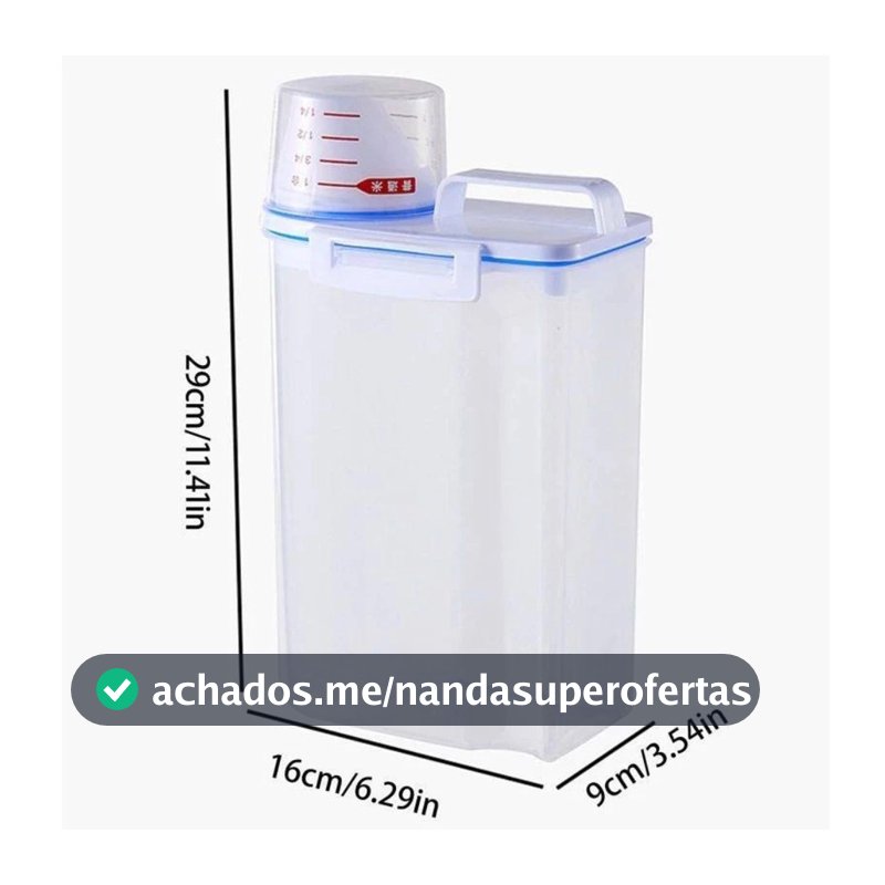 Pote Hermético 2.5L Com Copo Medidor Bico Dosador Cozinha Mantimentos Lavanderia Multiuso Organizado