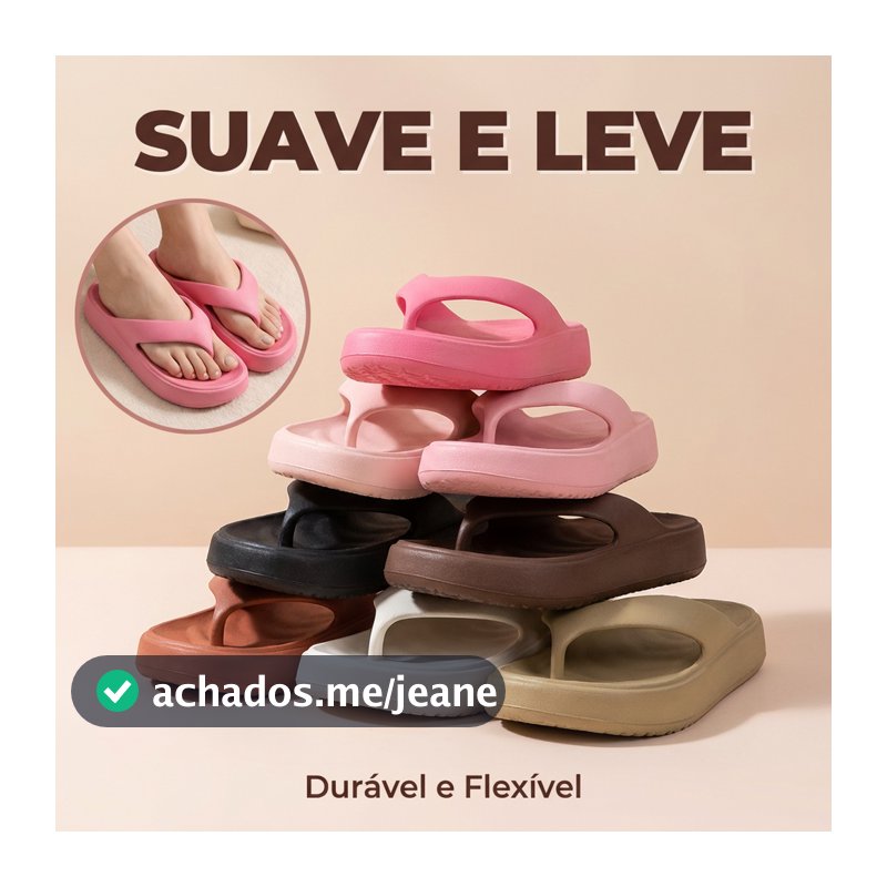 Chinelo EVA Confortável Tamanco Nuvem - Amortecimento de Impacto, Conforto e Design Ergonômico