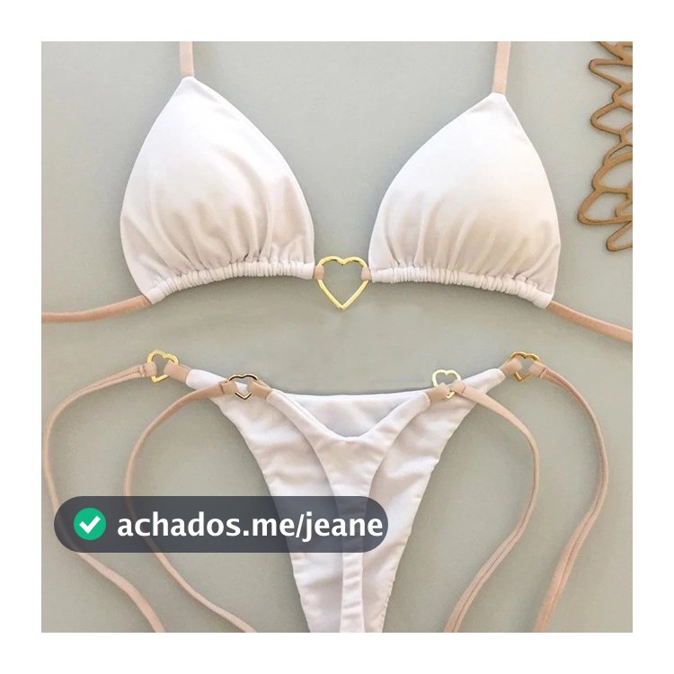 Biquini Feminino de cor sólida Fato de banho de cintura baixa Fato de banho de amor