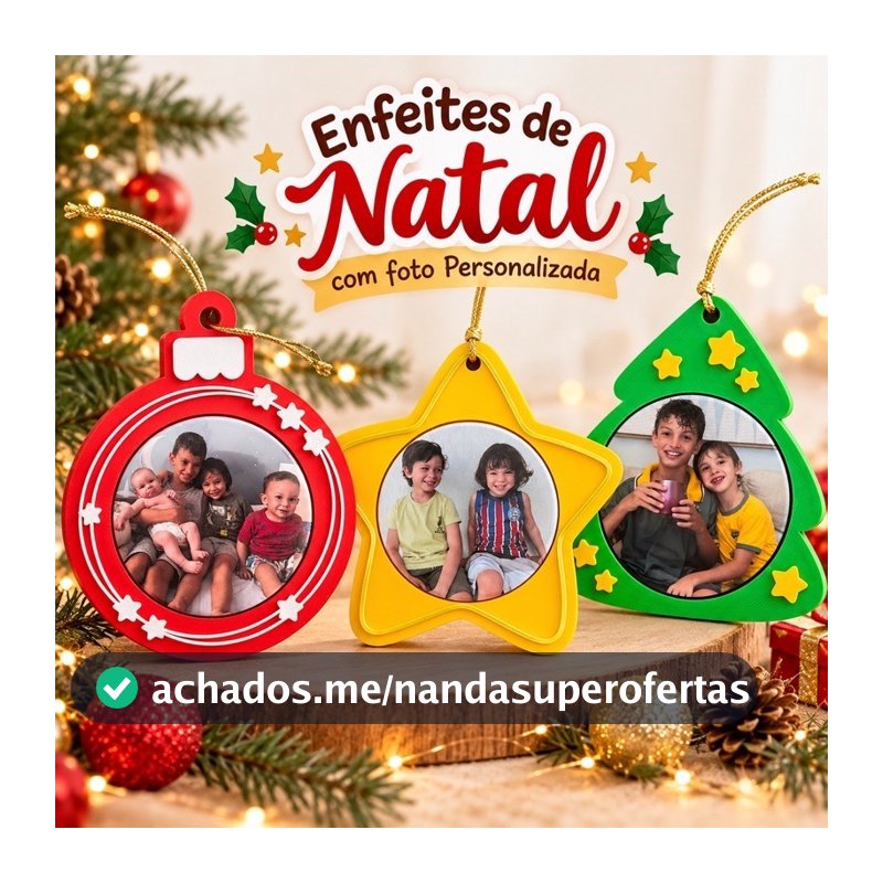 ENFEITES DE NATAL PERSONALIZADOS COM FOTO – DECORAÇÃO DE ÁRVORE DE NATAL
