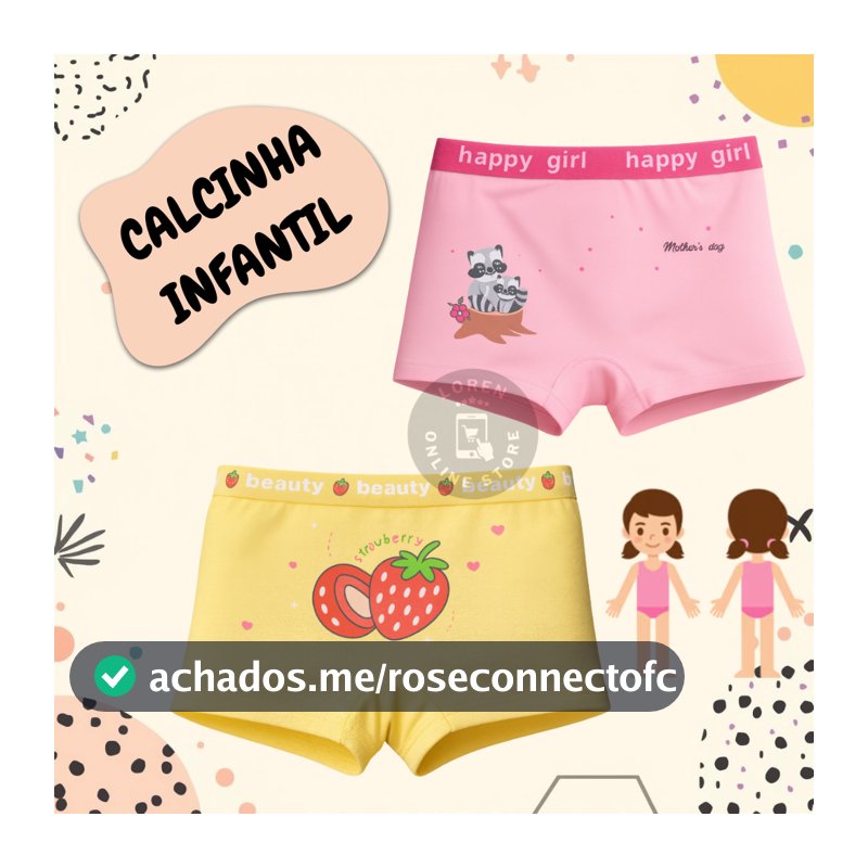 Kit Até 10 Calcinhas Importada box Shortinho Infantil menina Estampada