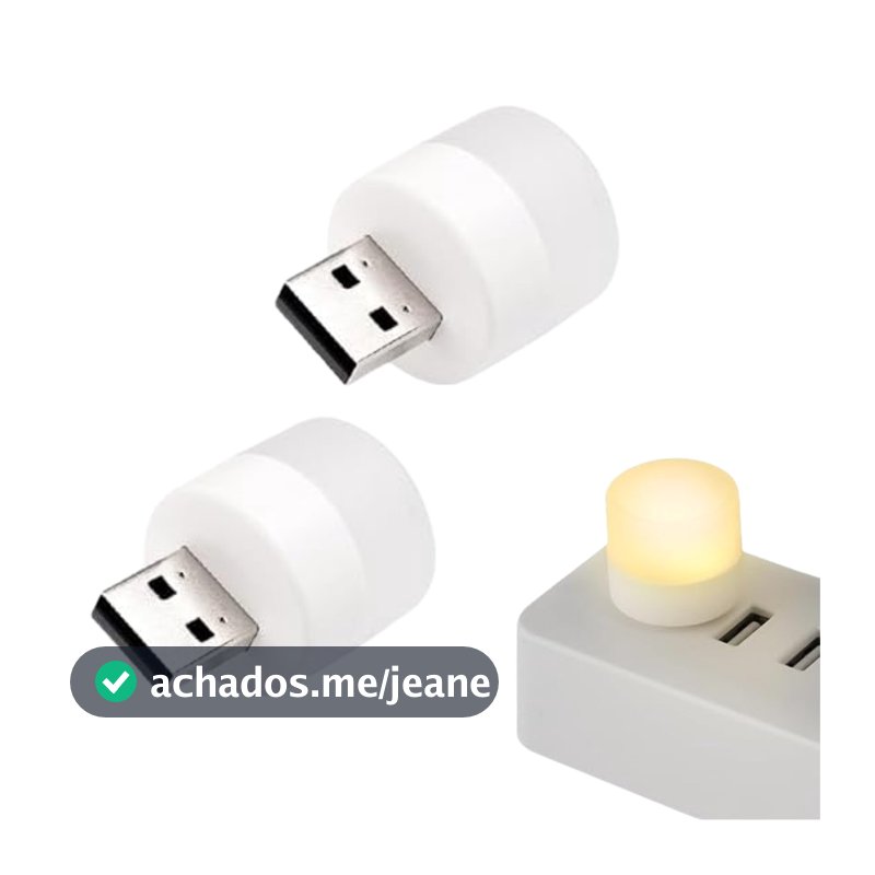 2 Mini Luminária Abajur Lâmpada USB Portátil Ideal Para Leitura Noturna Notebook Powerbank