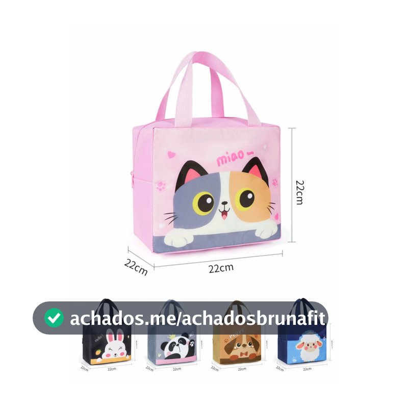 Lancheira Térmica Infantil DANTAS Bolsa Impermeável Alça Reforçada Marmita Escola Criança Lanche Térmica