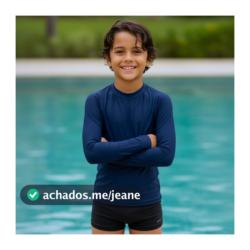 Kit Camisa Térmica Manga Longa Sunga Boxer Infantil e Juvenil 2 a 14 Anos Natação Praia Piscina Uv50