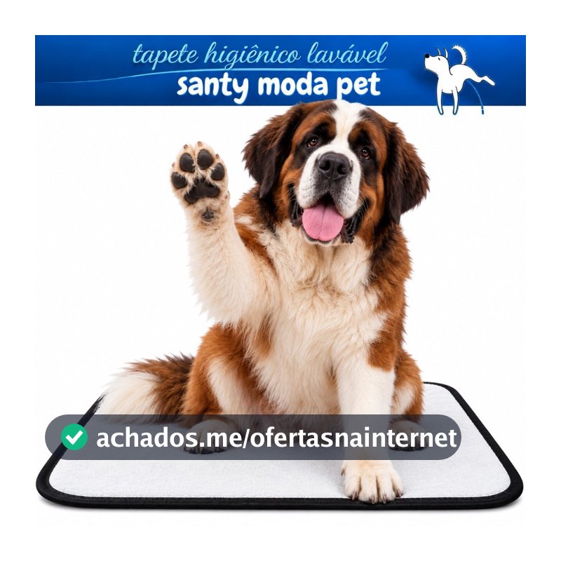 Santy Moda Pet Tapete Higiênico Lavável, reutilizável, lavável, durável, Tapete de piso para cães, 1 unidade