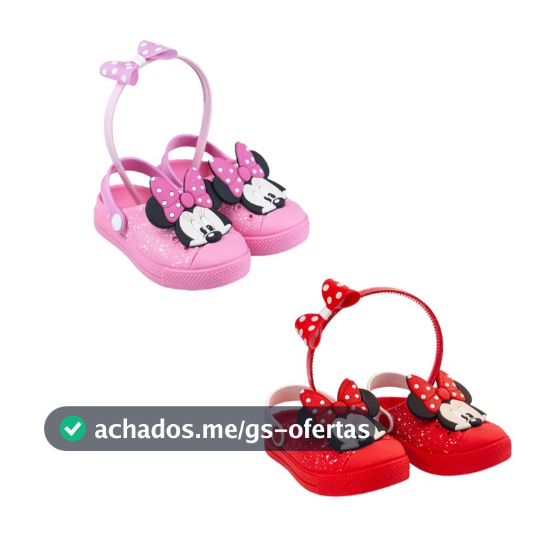Sandalia Babuche Personagem Moda Infantil Menina e Tiara