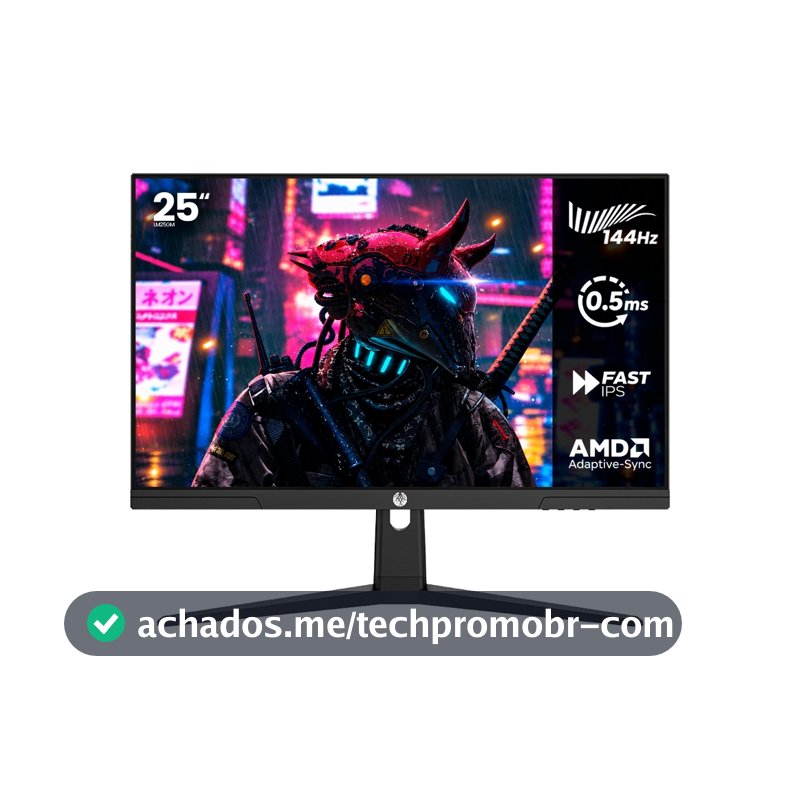 Monitor Gamer Haiz 25'' 144hz 0.5ms 1920x1080 HDR10 Resolução FHD HDMI/DP Painel IPS VESA Alta Taxa de Atualização