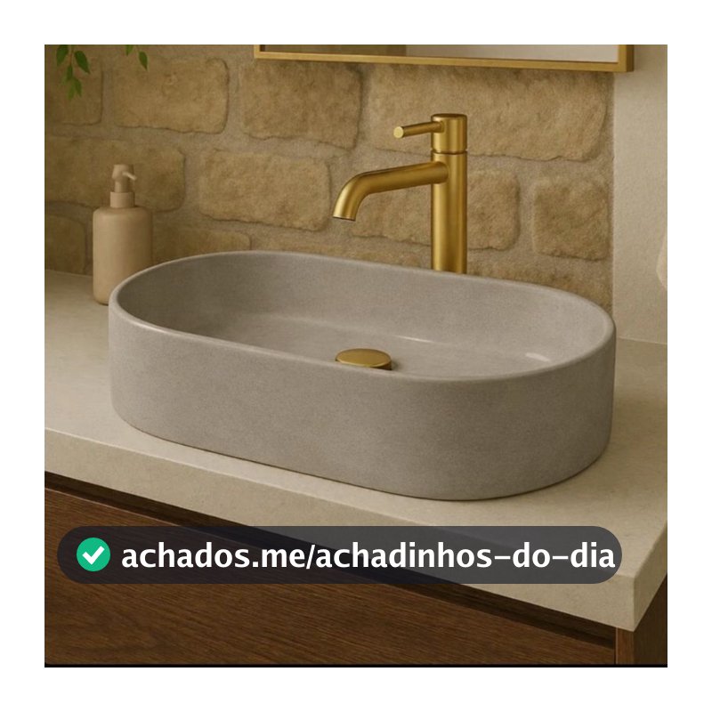 Cuba lavabo para banheiro sobrepor de concreto cimento queimado - envio imediato