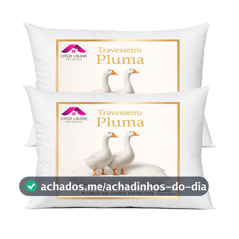 Travesseiros Pluma de Ganso Descanso Antiacaro 70x50cm Sintético