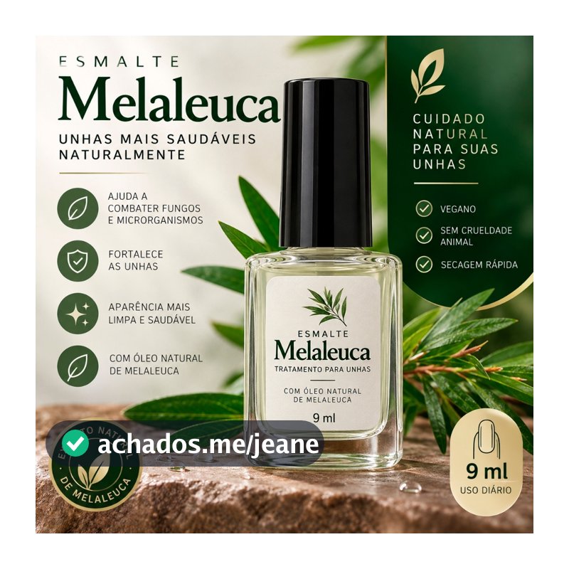 Esmalte de Melaleuca Tea Tree - Antifúngico Cuidado e Proteção das Unhas - Fortalecimento Natural