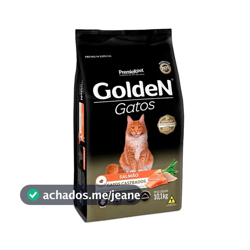 Ração Premier Golden para Gatos Adultos Castrados Salmão 10,1kg