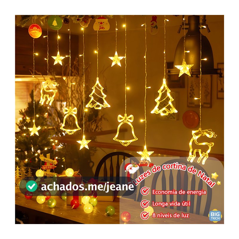 Luzes de Natal Festão Cascata Cortina Decoração Enfeite De Porta Nat al Decoração Casa Externo 8 Modos De Luz