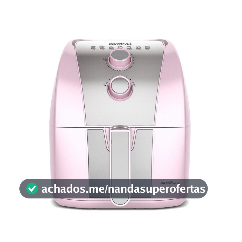 Air Fryer Rosa Britânia 5,5L Sem Óleo 1500W BAFE53 110V
