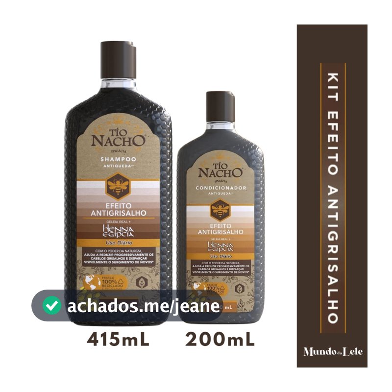 KIT EFEITO ANTIGRISALHO TIO NACHO SHAMPOO 415ML + CONDICIONADOR 200ML