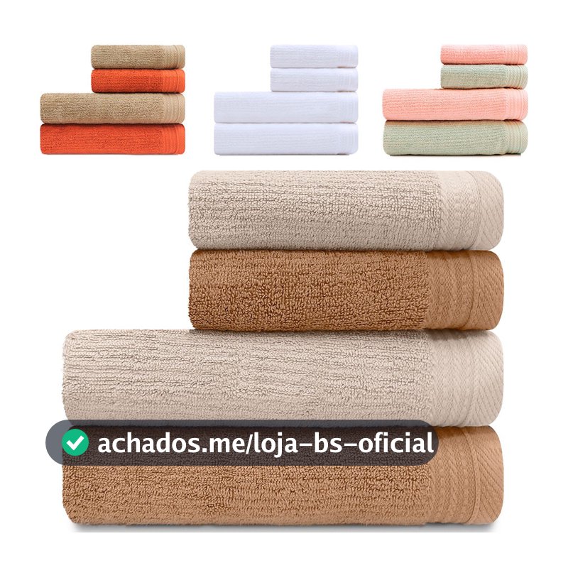 Jogo De Toalhas 4 Peças - Banhão Gigante + Rosto 100% Algodão Fio Penteado Imperial Karsten BF Casa