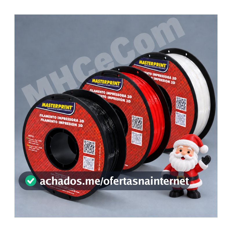 Filamento 3D PETG 1kg 1,75mm impressão Masterprint Premium varias cores 3d