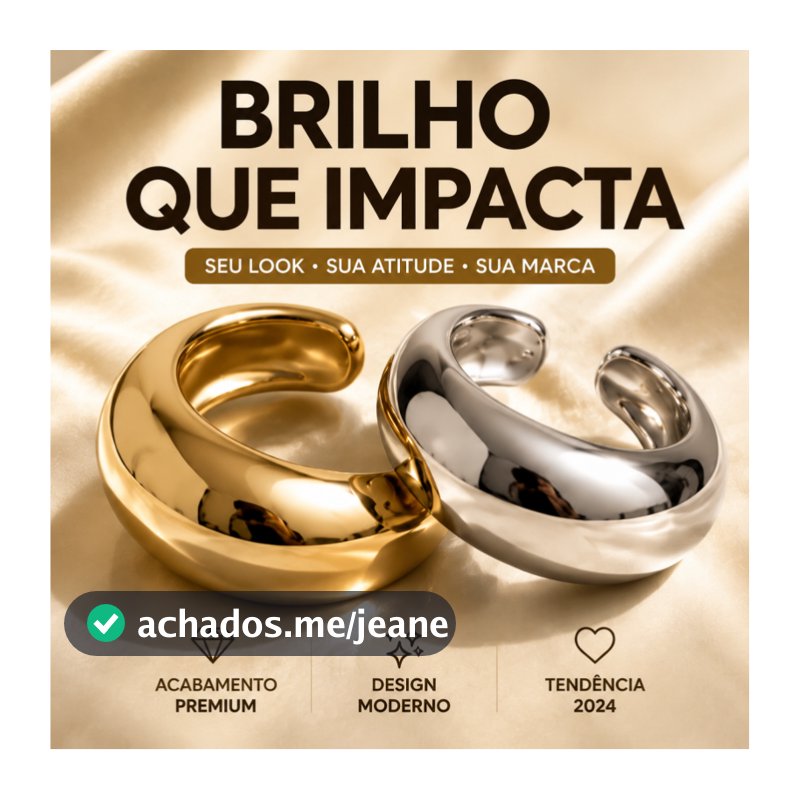 Kit 2 Braceletes Femininos Chunky Dourado e Prateado Pulseira Larga Moderna de Luxo