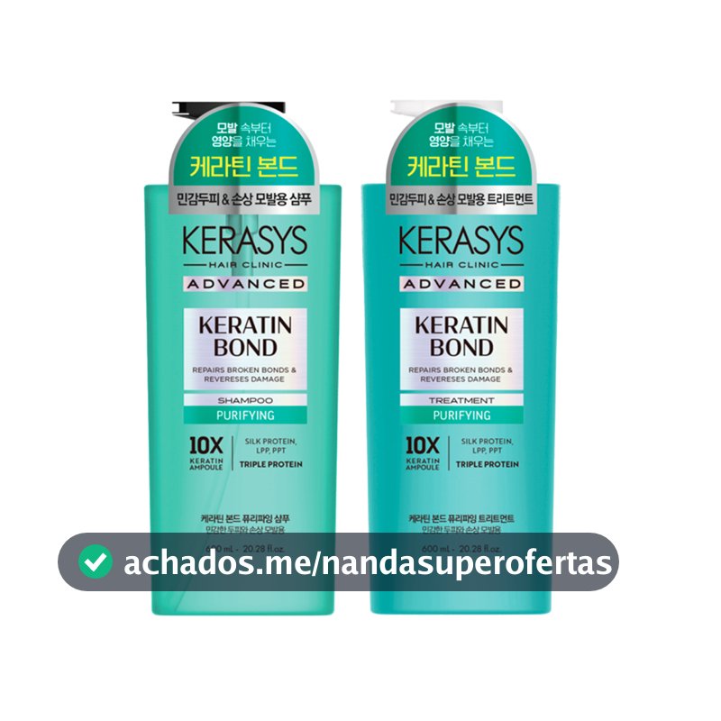 Kit Keratin Bond Purifying Kerasys 600 ml - Shampoo E Tratamento Para Cabelos Oleosos