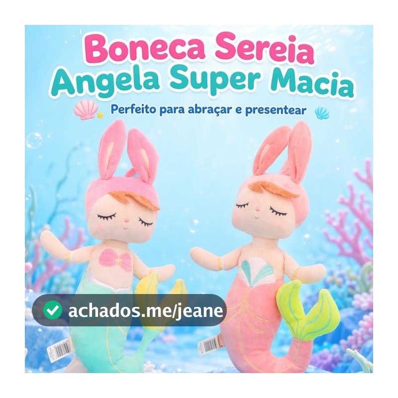 Metoo Angela Sereia Coelho Boneca de pelúcia Brinquedo Princesa Boneca de conto de fadas Presente de feriado infantil