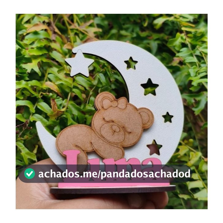 Kit Lembrancinhas Lua Urso Personalizadas Festa Nomes Chá De Bebê Infantil