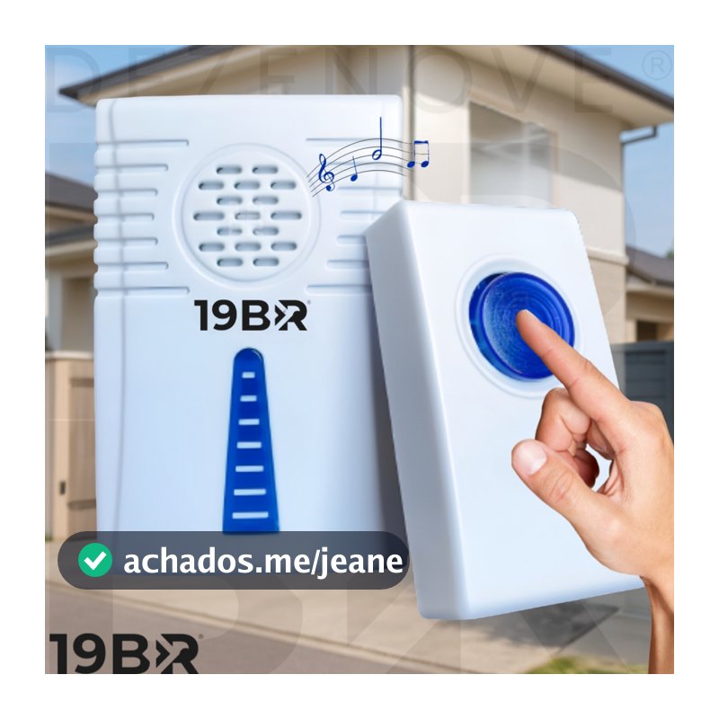 Campainha Residencial Sem Fio Bivolt Anti-respingo 32 Toques