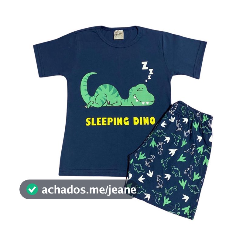 Pijama Infantil 100% Algodão Camiseta + Shorts Roupa Infantil de Menino