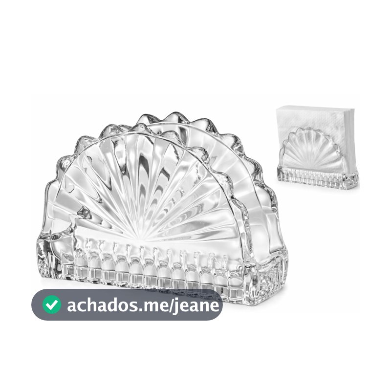 Porta Guardanapo de Mesa em Vidro Texturizado Suporte Leque