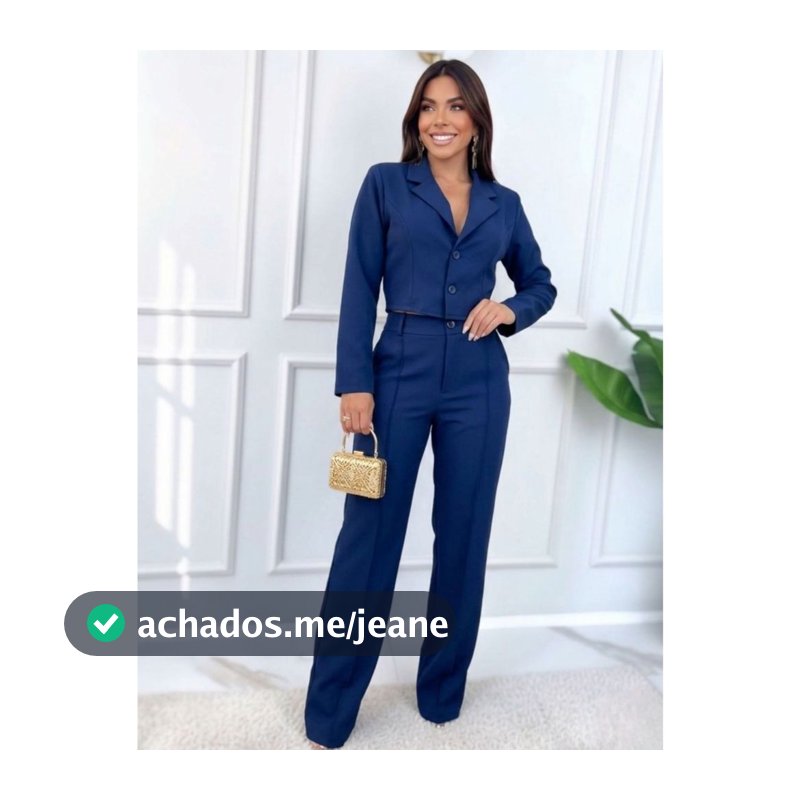 Conjunto Feminino de Calça E Blazer Alfaiataria Terninho Terno Casaquinho Social Elegante Chique Festa Trabalhar