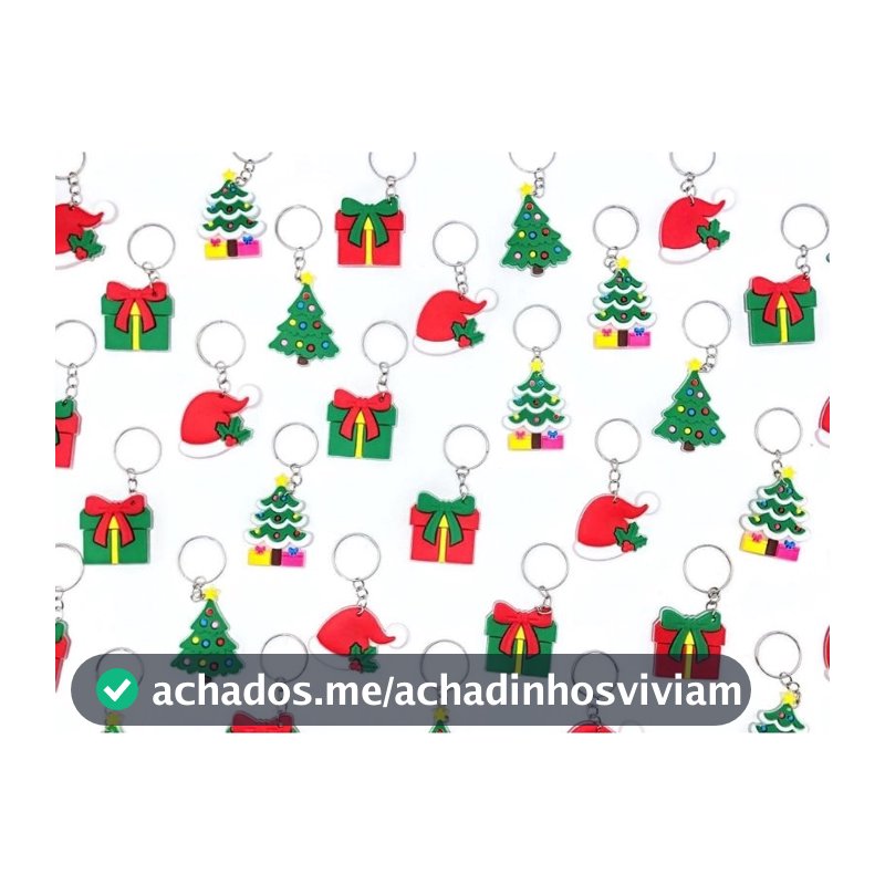 lembrancinha Natal Chaveiro Emborrachado Árvore Papai Noel Presente