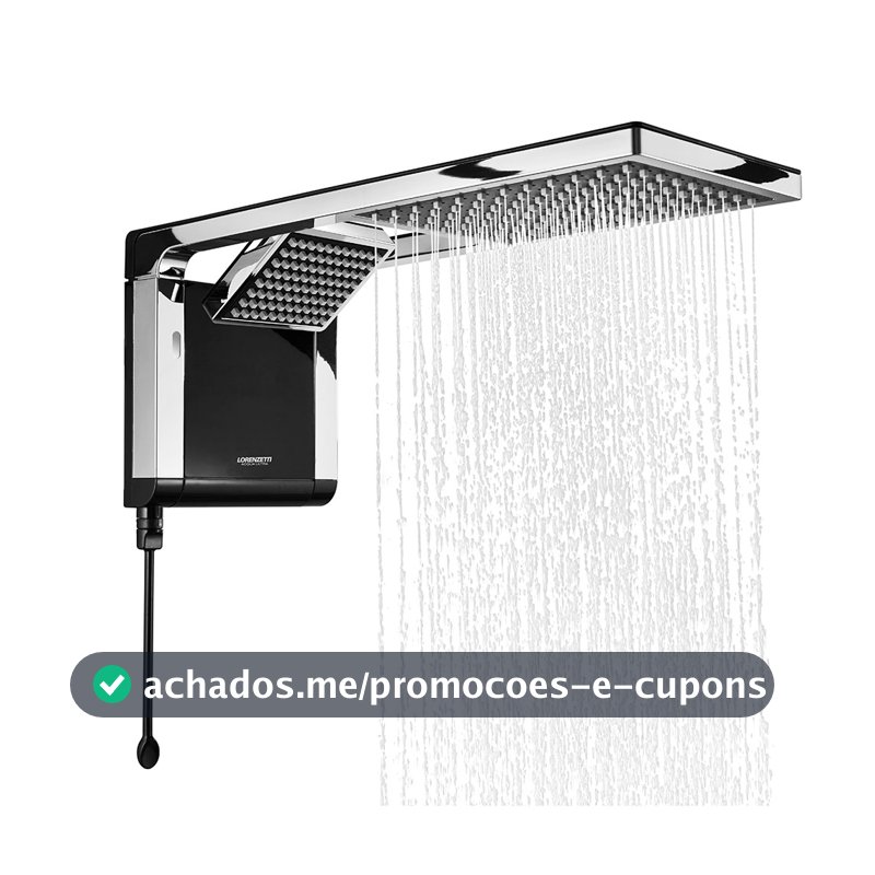 Chuveiro Lorenzetti Acqua Duo Preto e Cromo 7800w 220v