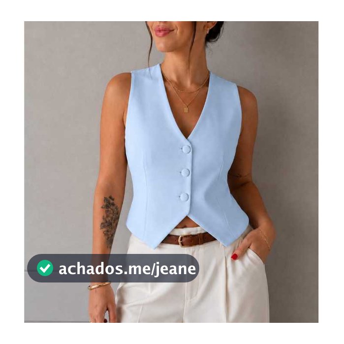 Colete Feminino Social Alfaiataria Acinturado Moda Casual Elegante