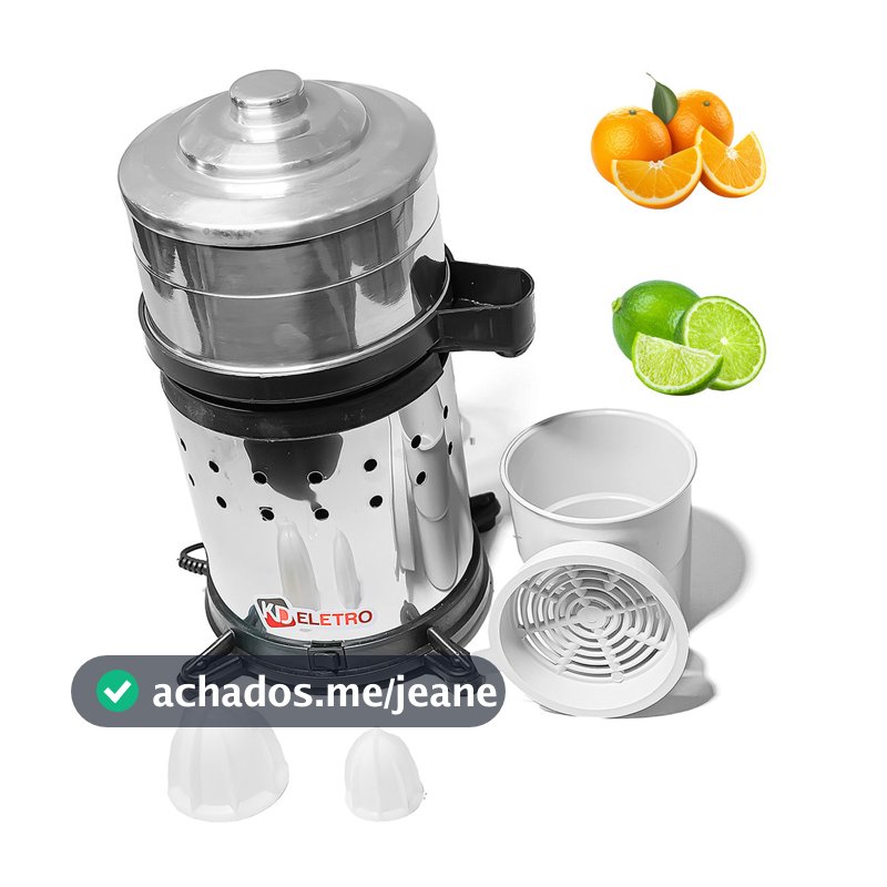 Espremedor Extrator  Industrial em Inox Laranja Sucos Frutas Bivolt Cozinhas Bares e Restaurantes