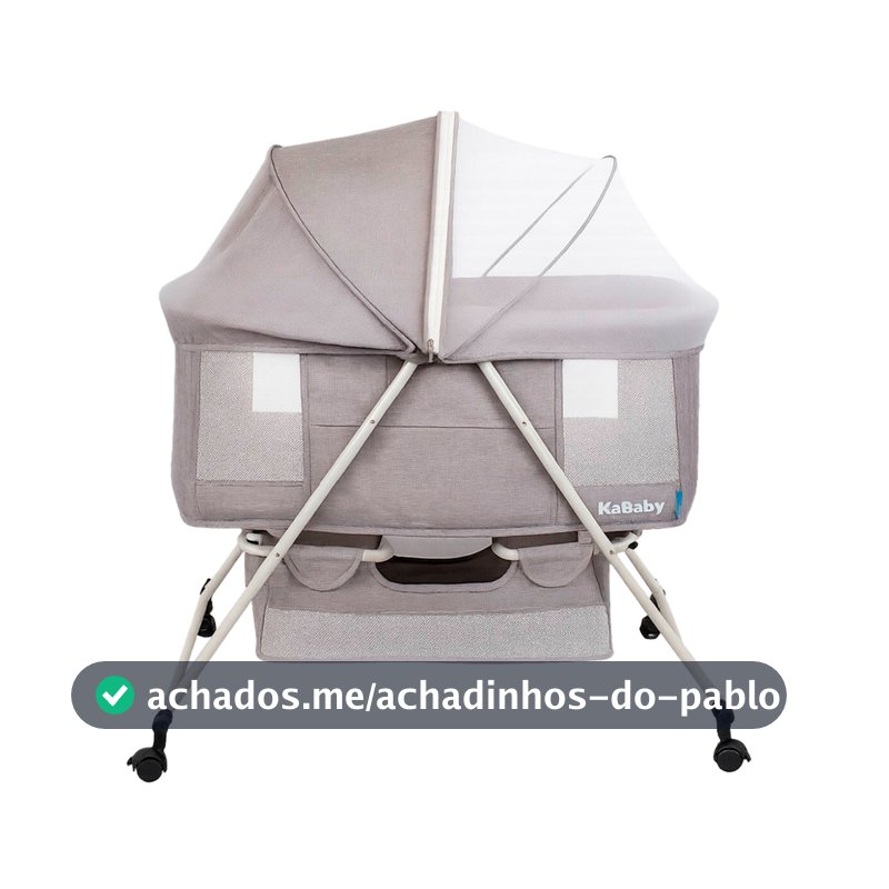 Berço Moisés Compacto e Portátil Com Colchonete, Cesto, Balanço e Mosquiteiro Até 9kg - KaBaby