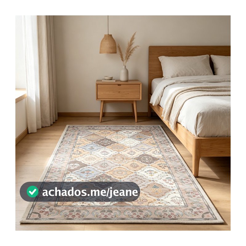 Tapete para Sala Quarto 155x95cm Vintage Estampado Macio Resistente Varias Cores Disponíveis