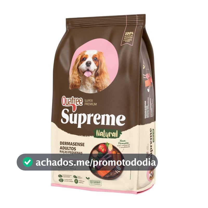 Raçao Quatree Supreme Dermasense Cão Adulto Raças Peq 10kg