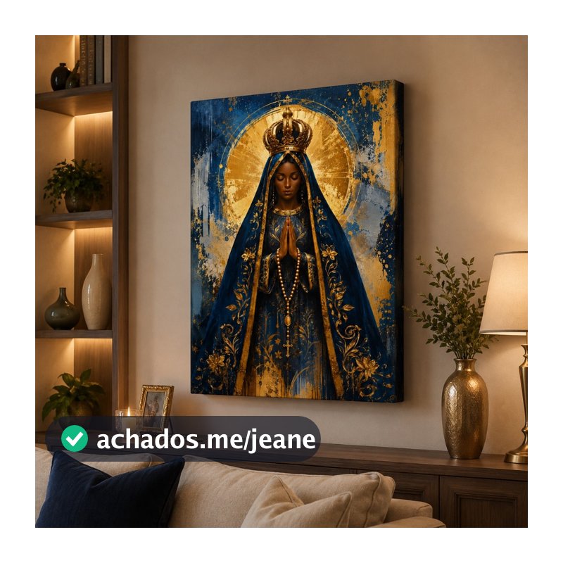 Quadro Nossa Senhora Aparecida Padroeira do Brasil em Canvas para Sala Quarto